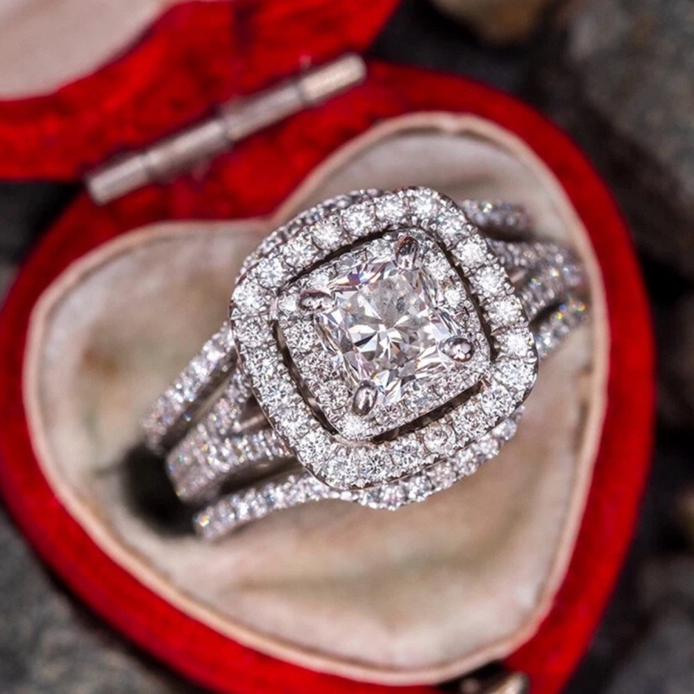 Princess Elisabeth S925 3Pcs Silver Women's Ring Size 8